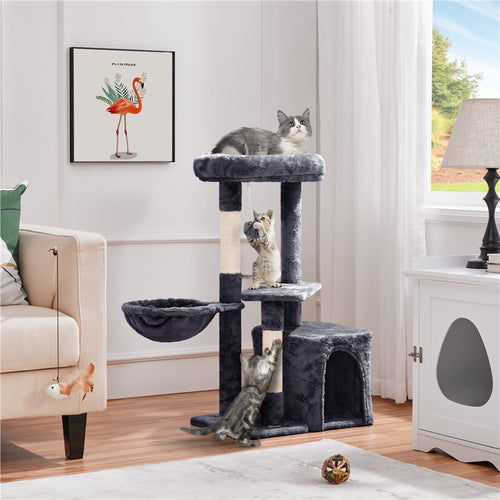 Costoffs Katzenbaum Kratzbaum mit Aussichtsplattform 87 cm Kletterbaum Liegemulde Katzenhöhle Sisalstämme