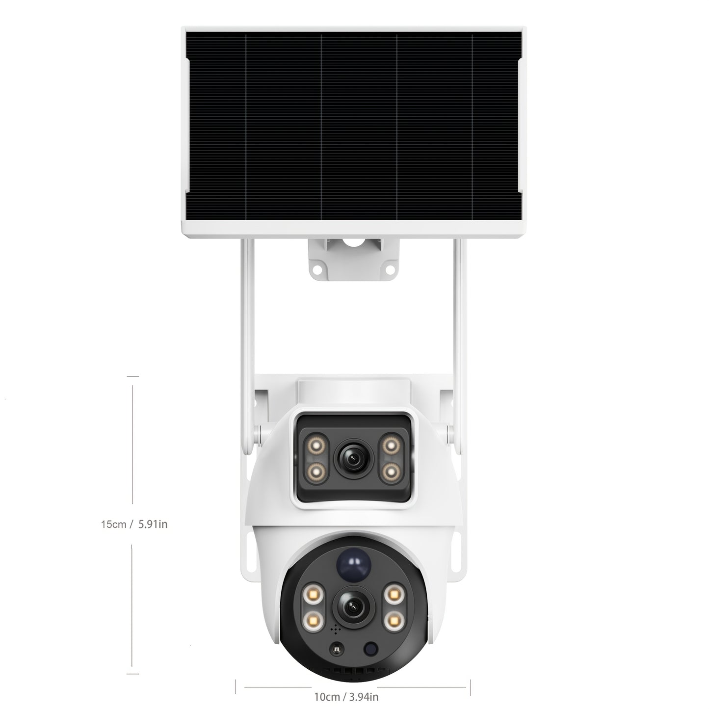 2er-Pack 8MP Solar Überwachungskameras, 2,4 GHz WLAN Sicherheitsüberwachung High-Definition Dual-Objektiv Automatische Rotation Schwenken Neigen Bewegungserkennung Bidirektionale Anruf Sicherheitsüberwachungskamera 365 Tage Akkulaufzeit, mit Nachtsicht