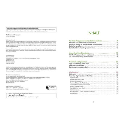 Meal Prep zuckerfrei - Taschenbuch - Gesunde Mahlzeiten zum Vorbereiten und Mitnehmen. 60 einfache und köstliche Rezepte ohne Zucker für ein gesünderes Leben. Lecker unterwegs und im Alltag Zeit sparen - Veronika Pichl - 160 S. - Deutsch - 2021 - riva Ver
