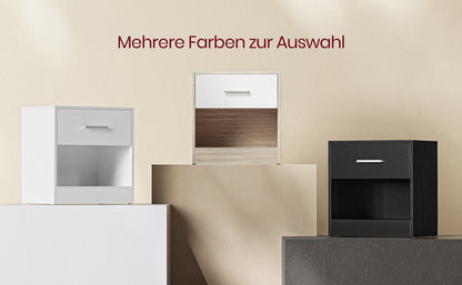 Nachttisch, Beistelltisch, mit Schublade, 28x 39x 41cm, offenes Fach, Couchtisch, Schlafzimmer, Wohnzimmer, Erhältlich in fünf Farben
