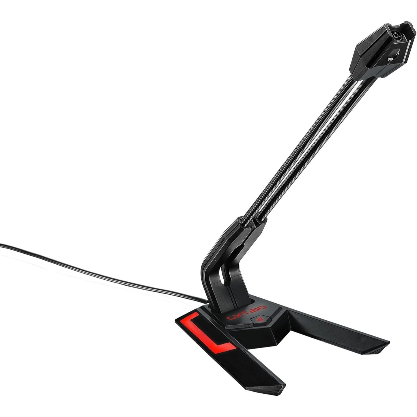 Trust GXT 210 Gaming USB Mikrofon für PC, Laptop, PS4 & PS5 – Verzerrungsfreies Tischmikrofon mit LED-Standfuß, Mute-Button, flexiblem Schwanenhals & 1,5 m Kabel – Schwarz