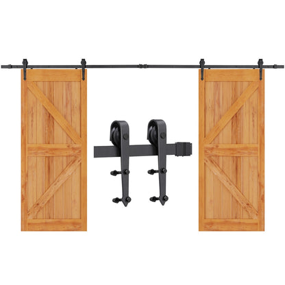 Costoffs 183cm/200cm/244cm/366cm Schiebetürsystem Set Laufschienen für Schiebetür Schiebetürbeschlag Hängeschiene Zubehörteil