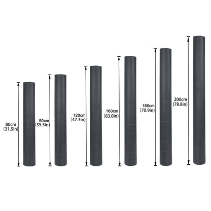 Gartendekor-Zaun PVC-Sichtschutz W-förmiger Sichtschutzzaun Balkon-Sichtschutz mit Kabelbinder Anthrazit 80-200 cm Höhe geeignet für Garten  Hof
