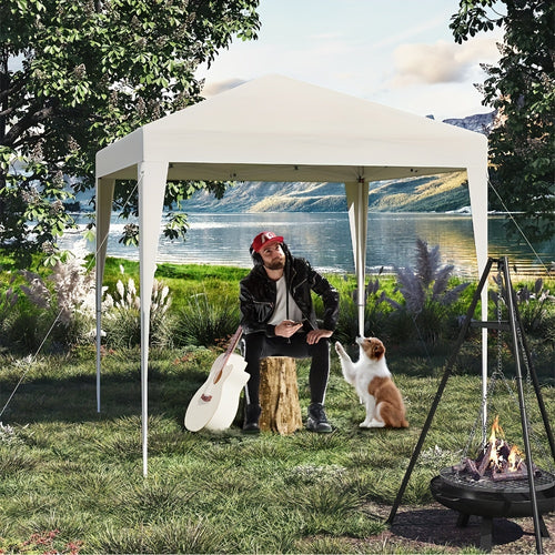 1 Stk. Pavillon, Klapppavillon, 2 x 2 Meter mit 4 Seitenwänden, Partyzelt, Strandmarkise, Outdoor Garten Pergola, UV-Schutz 50+, Höhenverstellbar, mit Tragetasche, Einfach zu verstauen und zu transportieren, Robuste Struktur, Geeignet für verschiedene Anl