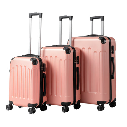 Bonnlo Kofferset 3 Teilig, Hartschale Koffer Set, Reisekoffer mit 4 Rollen, ABS-Trolley M-L-XL, mit Teleskopgriff, Viel Stauraum