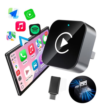 Wireless Carplay Adapter, 2-in-1 Adapter für Apple Carplay & Android Auto Konnektivität, Carplay Wireless Adapter für Video-Streaming – Wandelt kabelgebundenes in kabelloses Carplay um, Plug & Play, schnelle automatische WLAN-Verbindung, Wärmeableitungsöf
