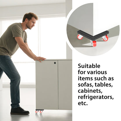 Möbeltransporträder, Räder zum Bewegen schwerer Gegenstände, mit Heber, 360° Rollen, Möbeltransportroller Set für Haushaltsgeräte, Sofas, Betten und Schränke