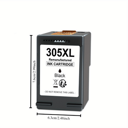 2er-Pack Hochleistungs-Wiederaufbereitete Tintenpatronen für HP 305/305XL - Kompatibel mit DeskJet 2700/2710/2720, Envy 6000/6010/6020, Pro 6400/6420 - Schwarz, Kostengünstige Ersatz