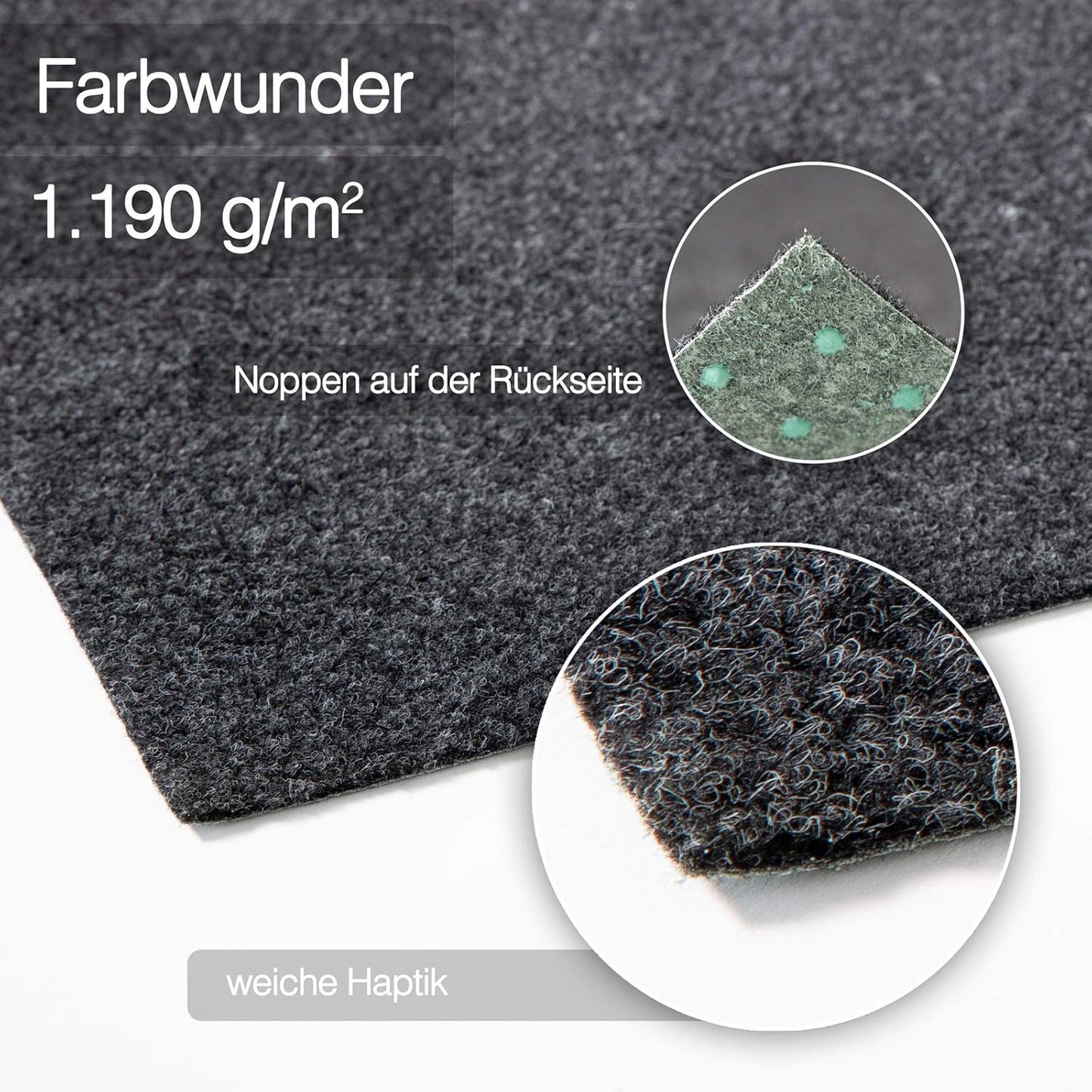 Rasenteppich Farbwunder - rutschfeste Balkonteppich - Kunstrasen Teppich für Terrasse, Balkon und Freizeit - Erhältlich in 6 Farben