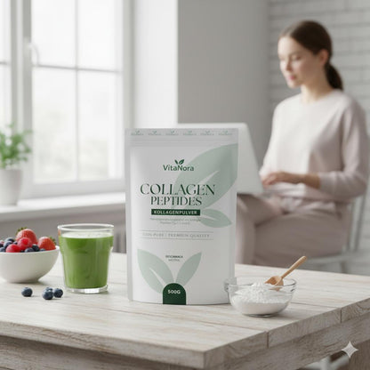 Kollagen Pulver 500g – Premium Qualität mit Versand aus Deutschland – Hochdosiert, Laborgeprüft, Sehr gut löslich – Kollagen Peptide Typ 1, 2, 3 – Beliebt für Haut, Haare, Nägel & Gelenke – Premium Collagen Glow Hydrolysat
