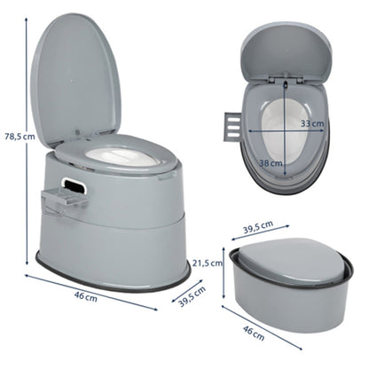 Bonnlo Campingtoilette Tragbare Reisetoilette, Abnehmbarer Inneneimer Mobile Toilette Mit Sitz, Deckel und Toilettenpapier-Halter, für Camping