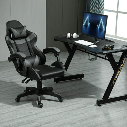 MCC Drehbarer Gaming-Stuhl, Kunstleder, Heimbürostuhl, Schreibtischstuhl, mit Kippfunktion, Modell A