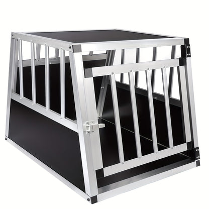 Hundetransportkiste, Aluminium-Hundekiste, Hundehaus, Reisekiste für Hunde, Autokiste für kleine & mittelgroße Hunde, Französische Bulldoggen, Beagles, Dackel, Shiba Inus (B69 x H50 x T54 cm)