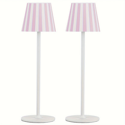 2er-Pack Kabellose Tischlampe LED Schreibtischlampe, 4000mAh Wiederaufladbare Touch Nachtlicht Kabellos Minimalistisches Design für Zuhause/Restaurant/Schlafzimmer/Außenbereich