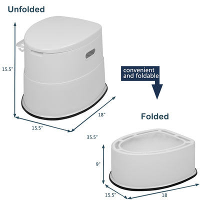Bonnlo Campingtoilette Tragbare Reisetoilette, Abnehmbarer Inneneimer Mobile Toilette Mit Sitz, Deckel und Toilettenpapier-Halter, für Camping