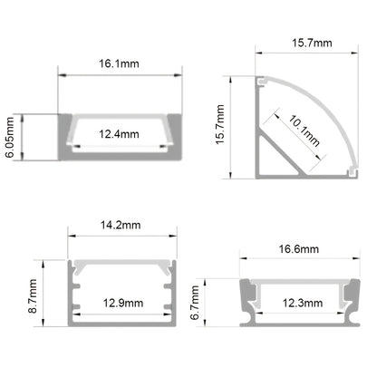 5/10m LED-Profil Aluminium-Schiene für eloxierte LED-Streifen – Ramadan Heimdekoration Beleuchtungsprofile