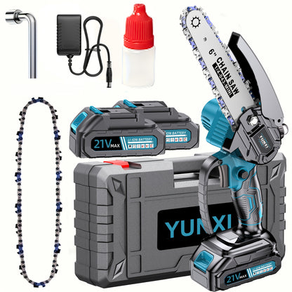 Neue Mini-Kettensäge Kabellos, Leicht  Tragbar Handheld Elektrische Baumschneidemaschine, Ausgestattet mit Spritzschutz, Sicherheitsschloss, Wiederaufladbarem Akku  Sicherem Trimmen, Kann Schnell Baumzweige Schneiden, Garten, Weihnachtsgeschenk