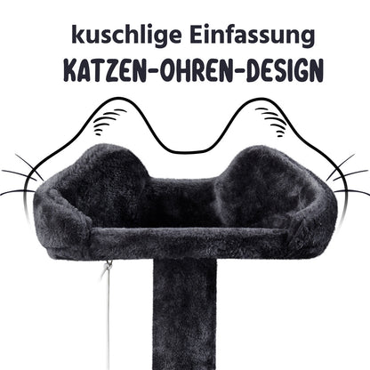 Costoffs Kratzbaum Katzenbaum 138 cm, Stabiler Katzenkratzbaum Katzenmöbel mit Spielkugel & Katzenhöhle, Kletterbaum für Katzen, Katzenhaus Kratzturm