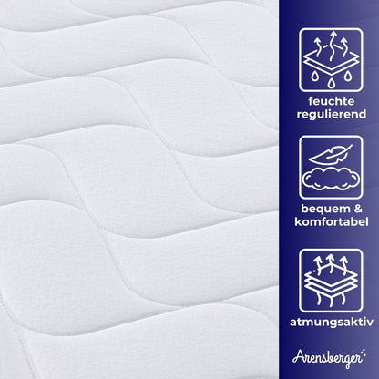 JANA Matratze | Taschenfederkernmatratze 20 cm mit 2 cm NANOCELL® Gelschaum | 7-Zonen Härtegrad H3 | Federkernmatratze punktelastisch, Rollmatratze, 90x200 120x200 140x200 160x200 180x200 cm