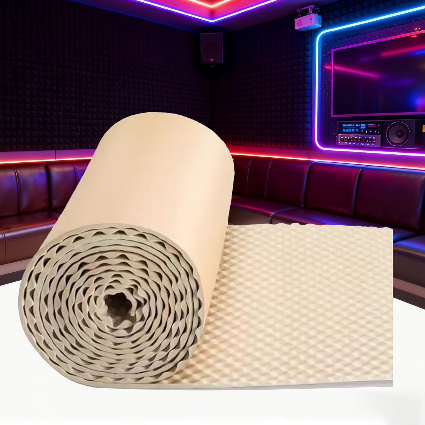 20 mm Dicke Akustikschaumplatte, Hochdichte Schalldämmwandplatte, Schallabsorbierende Rolle, Schalldämmplatte, Spezialmaterial für KTV-Aufnahmestudios, Selbstklebende Eierschaum-Schalldämmung