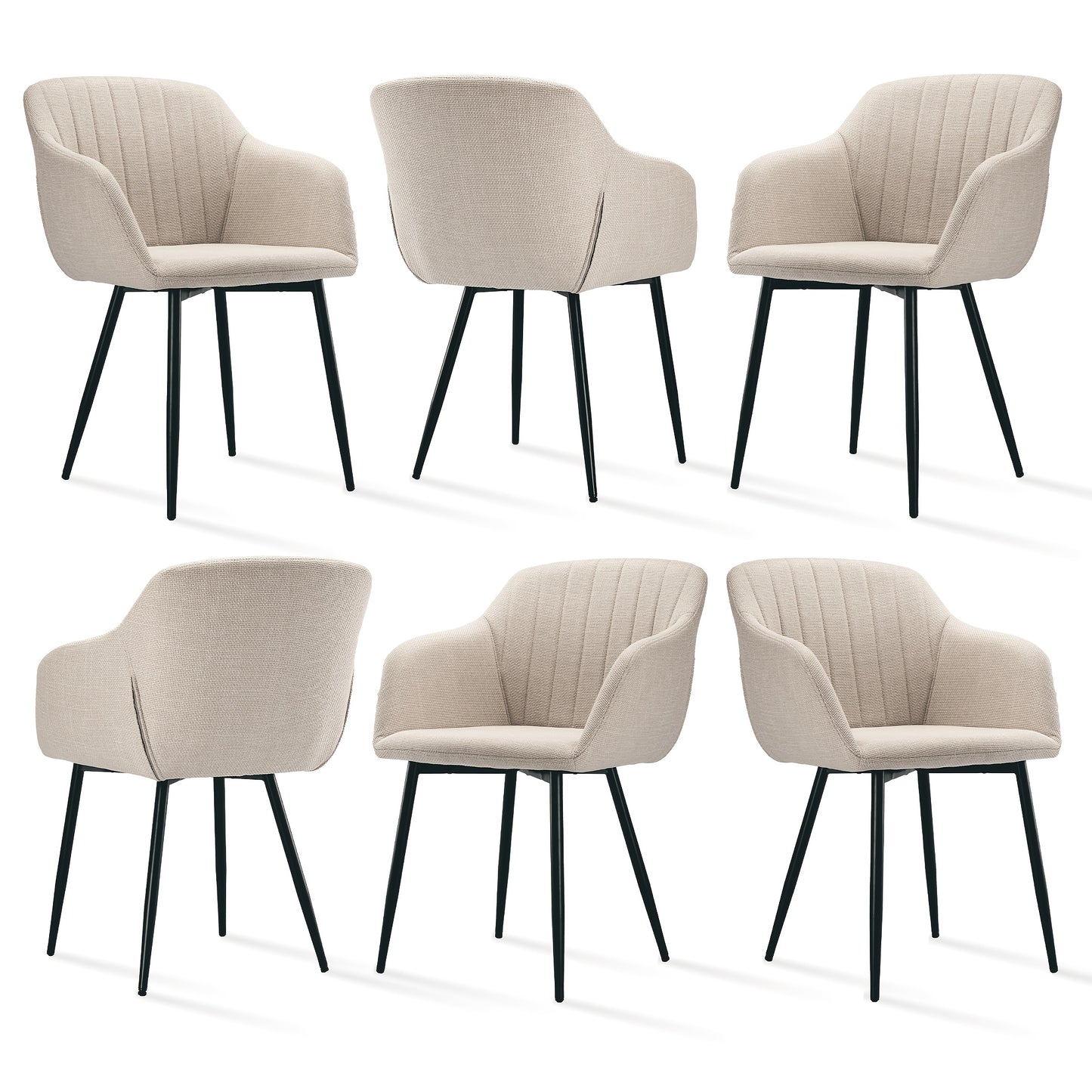 Elegante Esszimmerstühle mit Armlehnen  Lordosenstütze für Wohnzimmer, Küche  Schlafzimmer, hoher Komfort – erhältlich in Sets zu 2, 4 oder 6
