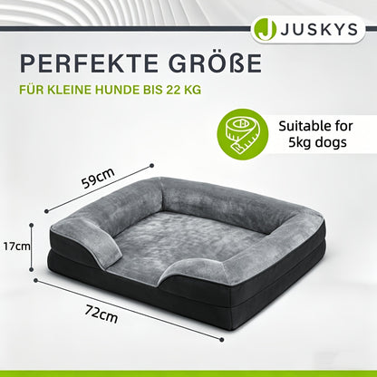 XL/XXL Orthopädisches Hundebett für große Rassen – Abnehmbares  waschbares Sofabett mit orthopädischer Eierwaffel-Unterstützung  Nackenkissen, geeignet für mittelgroße bis große Hunde  Welpen
