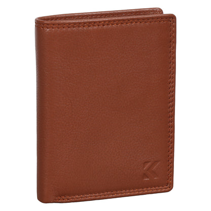 Leder Geldbörse Herren Portemonnaie RFID Hochformat Geldbeutel Echtleder Cognac