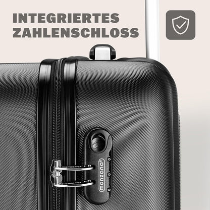 Monzana® Koffer Handgepäck ABS HardCase Gehäuse gummierte Rollen Teleskopgriff Zahlenschloss Reisekoffer Hartschalenkoffer Trolley XL