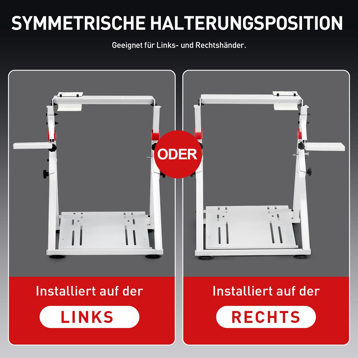 Lenkradständer für Lenkrad Gaming Wheel Stand Racing Lenkradständer mit V1 V2 Schalthebelhalterung, integriertem Getränkehalter, neigungsverstellbarem Gestell
