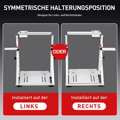 Lenkradständer für Lenkrad Gaming Wheel Stand Racing Lenkradständer mit V1 V2 Schalthebelhalterung, integriertem Getränkehalter, neigungsverstellbarem Gestell