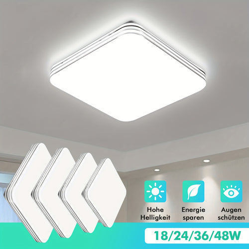 LED-Deckenleuchte quadratische Lampe 18W 24W 36W 48W Kaltweiß 6500k LED-Deckenlampe Innenbeleuchtung für Schlafzimmer Wohnzimmer Küche Heimdekoration AC220V-240V