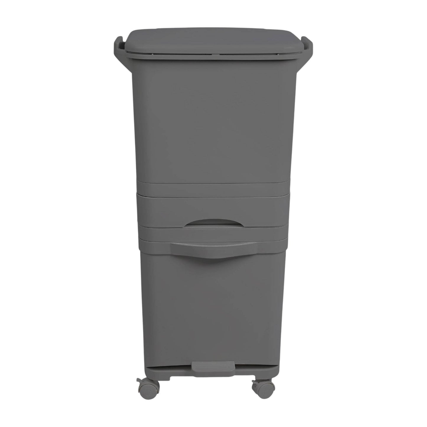Recyclingbehälter mit Pedal, Rädern und doppeltem Griff 38/42L