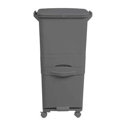 Recyclingbehälter mit Pedal, Rädern und doppeltem Griff 38/42L