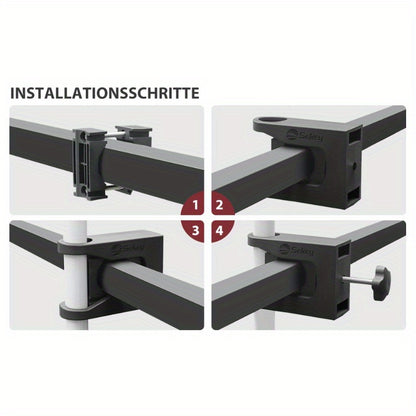 Balkongeländer-Sonnenschirmhalter | Balkonhalterung für Sonnenschirme, Schwarz