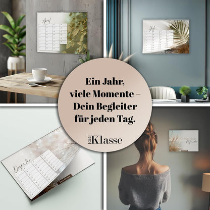 Geburtstagskalender undatiert Geburtstagsplaner Wandkalender A5 immerwährend Jahresunabhängig Kalender Geburtstagsübersicht zum Aufhängen Beige Boho Design Natur