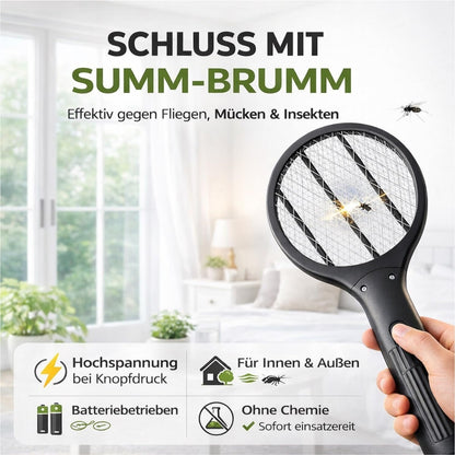 TK Elektrische Fliegenklatsche mit USB Ladestecker – Insekten- und Mückenfänger für Fliegen, Mücken und andere Insekten