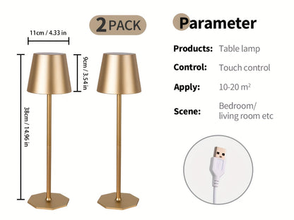 2er-Pack Kabellose Schreibtischlampe, Tragbare LED-Lampe, Stromversorgung über USB-Schnittstelle, Mit 3-Farben-Einstellbarer Dimmfunktion, Geeignet für Restaurants, Schlafzimmer/Bars, Partys im Freien/Camping/Café-Nachtlichter  Andere Orte