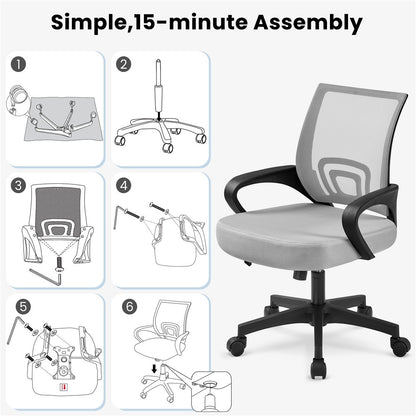 Costoffs Bürostuhl ergonomiscer Schreibtischstuhl für Büro Wohnzimmer Drehstuhl höhenverstellbarer Computerstuhl 136 kg