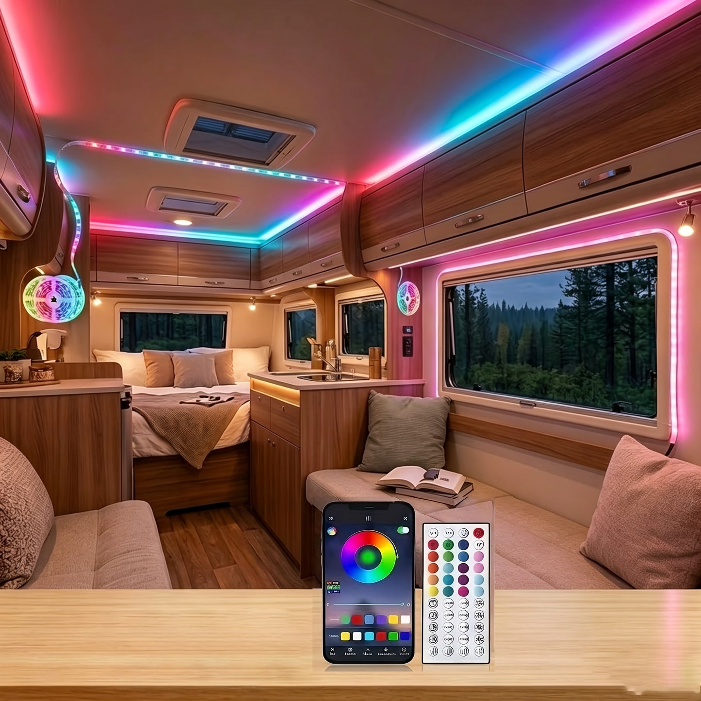 10M/15M/20M/30M Smart LED Streifen Lichter mit 44-Tasten Fernbedienung, RGB Musik Sync Farbwechsel, 20 statische Farben, Mehrere einstellbare Modi, Selbstklebende Streifen Licht, Wohnmobil Dekorationslicht Einstellbare Helligkeit, für Gaming Räume