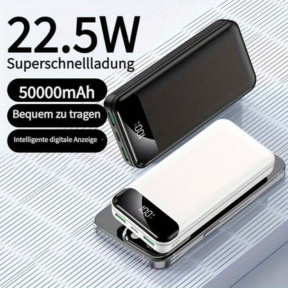 PD22.5W Schnellladung, 50000mAh große Kapazität tragbares Powerbank, Dual-USB-Ausgangsanschlüsse/LED-Stromanzeige, Ersatzakku, tragbares Notstromgerät für Outdoor-Reisen, Geschenk für Freunde  Verwandte