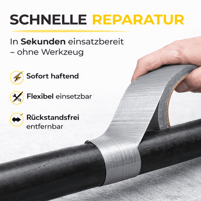 TK 4x Panzertape Tank Tape 2.0 – Gewebeklebeband 50 m x 50 mm – ultrastarkes Duct Tape silber – witterungsbeständiges Reparaturband
