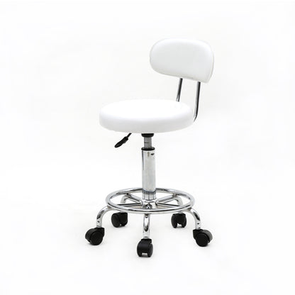 360° runde Salonstuhl mit Rückenlehne und Linien, professioneller, verstellbarer Salonstuhl, moderner Barhocker mit drehbarem PU-Leder, Armlehne für Küche, Esszimmer, Wohnzimmer, Bistro, Spa