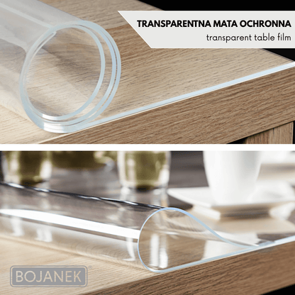 Schützende Tischdecke mit PVC 2mm - Breite 100cm - Transparente, weiche Glas-Tischdecke, kratz- und wasserabweisend, leicht zu reinigende Tischschutzfolie, robuste Tischfolie für Küche, Esszimmer, Restaurant, Büro und Zuhause - 100x100cm, 100x110cm, 100x1