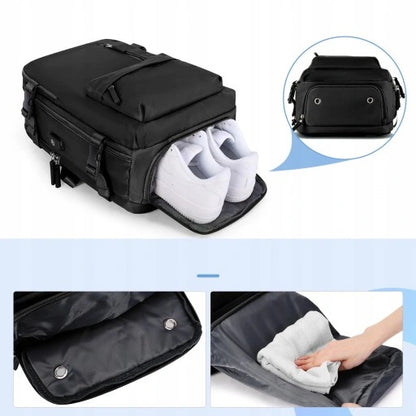 Handgepäck-Rucksack mit lokalem Stauraum (40x20x25 cm), mit Schuhfach, unter dem Sitz platzierbar, geeignet für Ryanair-Flüge; Handgepäckkoffer, Reiserucksack, entspricht den Handgepäckmaßen, passend für 14-Zoll-Laptop, geeignet für Kurzurlaube, Ausflüge,