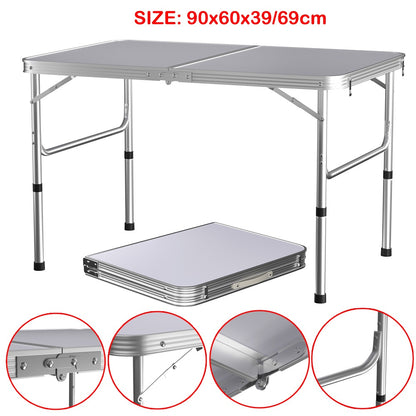Klapptisch für Innen, Außen, Garten, Strand, Picknick, Camping, Angeln, Essen, Catering, Aluminiumrahmen, tragbar und leicht, Tragegriff-Design, verschiedene Stile und mehrere Höhen zur Auswahl