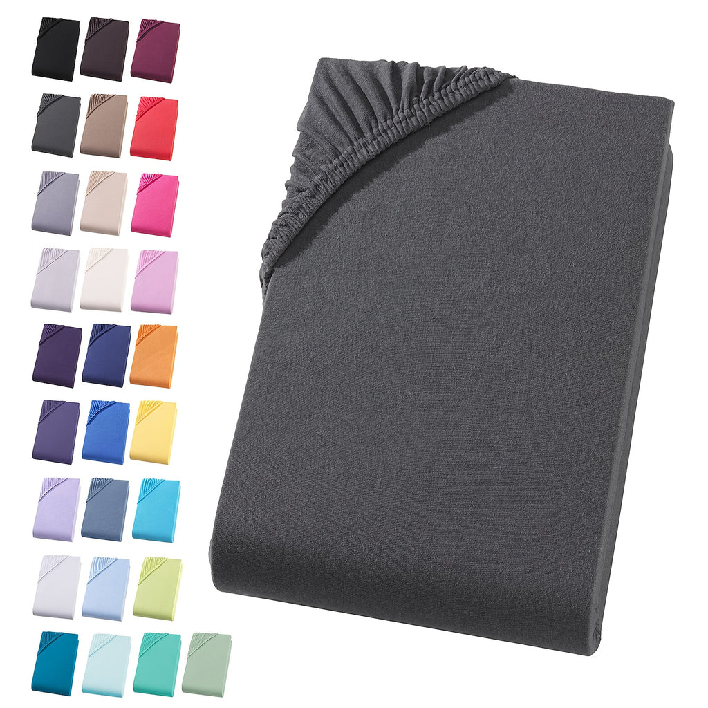 2 Stück 100% Baumwolle Jersey Spannbetttuch 130 g/m², Vollbaumwoll-Spannbetttuch, 30 cm Saum, Hypoallergen, Atmungsaktives Bettlaken, Geeignet für Schlafzimmer, Wohnheim  Gästezimmer, Maschinenwaschbar, Jersey-Bettwäsche, mit elastischen Ecken