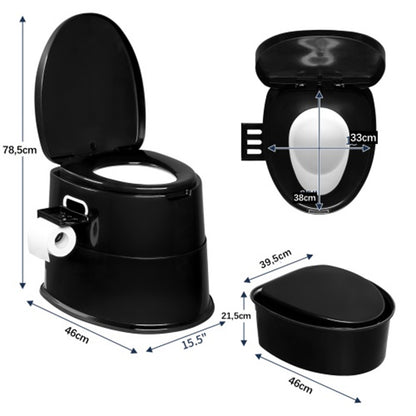 Bonnlo Campingtoilette Tragbare Reisetoilette, Abnehmbarer Inneneimer Mobile Toilette Mit Sitz, Deckel und Toilettenpapier-Halter, für Camping