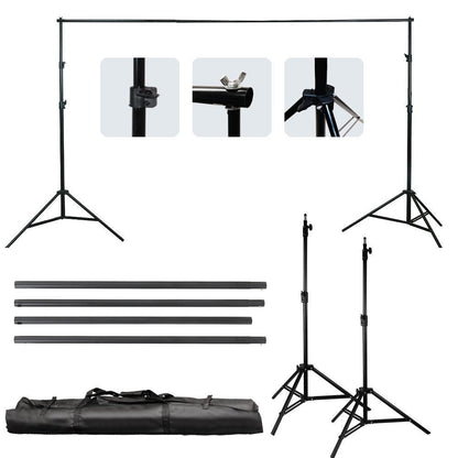 2x3m/2,6x3m Verstellbarer Hintergrund Ständer für Fotografie, Fotohintergrund mit 6 Fischmaul Klemmen, 2 Sandsäcken und Tragetasche, Hintergründe für Fotostudios