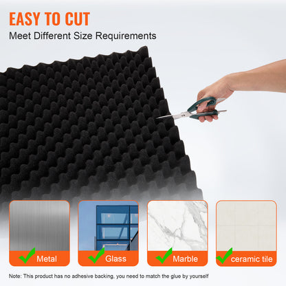 VEVOR Schallschaumplatten 4er-Pack 48 x 24 x 2 Zoll für Studio-Wand und -Decke
