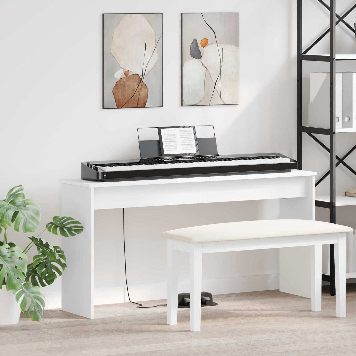 vidaXL Klavierständer Holzständer Musikständer Musikalisches Zubehör Instrumentenhalter Keyboard Möbel Studio Ständer Übungsständer Indoor Musiker Ständer Synthesizer Ständer